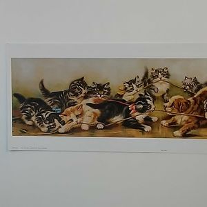 Cat Art Print. Image 9 x 34 unframed